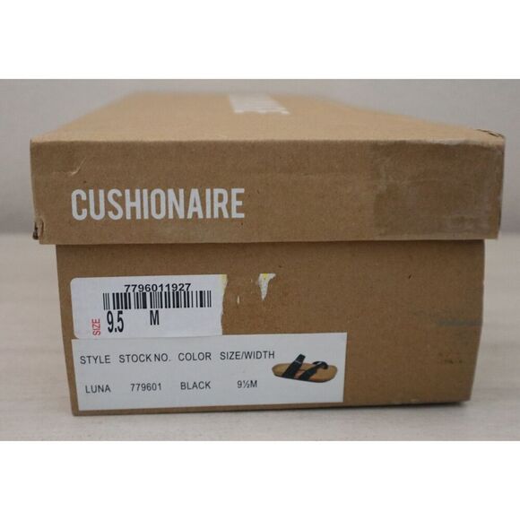 Cushionaire 779601 Women's Sz 9.5M Black Luna Cork Footbed Sandals - Picture 15 of 15